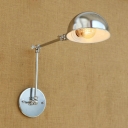 Adjustable Semicircle Wall Lamp Concise Modern Steel 1 Bulb Wall Mount Fixture in Chrome