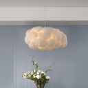 Cloud Shape Pendant Light Contemporary Cotton Decorative Hanging Light for Children Room