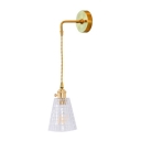 Checkered Sconce Light Simplicity Industrial Clear Glass 1 Bulb Ambient Suspender Wall Light in Brass