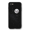 Cool Galaxy Planet Printed Shatter-Resistant Black Soft iPhone Case