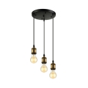 Industrial Style 3 Light Vintage Brass LED Pendant