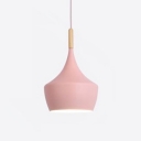 Wooden Geometric Hanging Light Macaron Nordic Single Light Suspended Lamp for Children Room