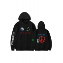 New Trendy Popular Planet Letter ASTROWORLD Print Relaxed Loose Pullover Hoodie