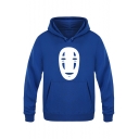 Unique Japanese Animated film Spirited Away No Face Men Printed Kangaroo Pocket Fitted Hoodie