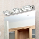 Crystal Square Makeup Light Modernism 1/2/3/4 Heads Lighting Fixture for Mirror Bathroom