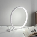 Warm/White Ring Standing Table Lamp Nordic Style Metallic Accent Table Light for Bedside