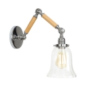 Chrome Bell Wall Lamp with Clear Glass Shade Modernism 1 Bulb Wall Sconce for Restaurant