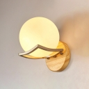Spherical Wall Lamp Simple Modern Frosted Glass Single Head Wall Mount Fixture in Bronze