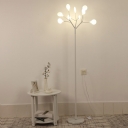 Leaf Design Standing Lamp Designers Style Opal Glass Floor Light for Office Studio