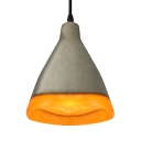 Cement Style Frosted Glass Single Light Pendant Light in Grey
