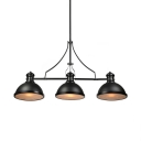 Three-Light Pool Table Light LED Linear Island Pendant in Black Finish