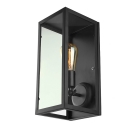 Vintage Black 6'' Wide Outdoor LED Wall Sconce with Clear Glass Shade