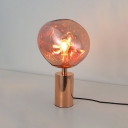 Copper LED Table Lamp Post Modern Designers Style Acrylic 1 Head Decorative Desk Light