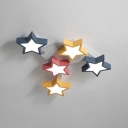 5-LED Star Shape Ceiling Light Macaron Nursing Room Metal Lighting Fixture in Multi Color