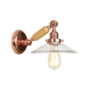 Flared Wall Sconce with Clear Glass Shade Modern 1 Light Wall Mount Light in Rose Gold