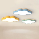 Cloud Shade Flush Light Colorful Nordic Style Boys Girls Bedroom Metal LED Flush Mount Light