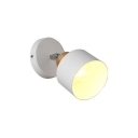 Adjustable 1 Bulb Cylinder Wall Light Simple Modern Sconce Light with White Metal Shade