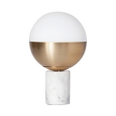 Sphere Desk Lamp Contemporary Opal Glass Accent Table Lamp with Cylinder Marble Base