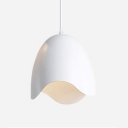 White Egg Shape Drop Light Elegant Simple Metal Hanging Light for Living Room Bedroom