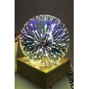 New Trendy Fashion 3D Colorful USB Light Wooden Base Glass Marble Night Light
