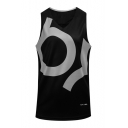 Men's Black Basketball V-Neck Breathable Quick-Dry Athletic Loose Workout Tank Top
