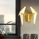 2 Light Bird Shade Wall Light Lodge Vintage Metal Wall Light for Staircase Corridor