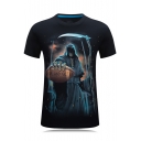 Cool 3D Death Pattern Men's Short Sleeve Fitted T-Shirt