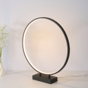 Acrylic Halo Ring Table Light Simplicity LED Standing Table Light in Black for Bedside