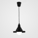Black/White Conical Lighting Fixture Contemporary Silicone Single Light Pendant Lamp for Foyer