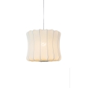 Cylinder Shade Ceiling Pendant Lamp Nordic Style Fabric 1 Light Hanging Light in White