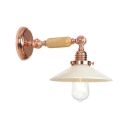 Shallow Round Wall Lamp with Glass Shade Concise 1 Light Wall Mount Light in Rose Gold