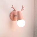 Rotatable Antler Wall Mount Light Colorful Simple Boys Girls Room Metal 1 Light Sconce Lighting