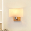 1 Head Rectangle Sconce Light Nordic Style Opal Glass Lighting Fixture in Chrome for Bedroom