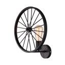 Vintage Wheel LED Wall Lamp in Rust Finish