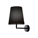 Minimalist Coolie Wall Sconce with Black Fabric Shade Single Light Wall Lighting for Corridor