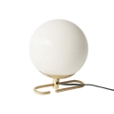 Opal Glass Globe Table Light Contemporary Wire Powered Single Head Table Lamp in Brass Finish