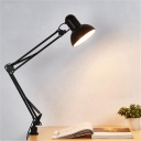 Single Head Dome Desk Lights Contemporary Simple Steel Desk Lamp in Black with Swing Arm