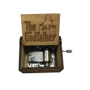 Khaki Popular Letter THE GODFATHER Graphic Print Wooden Hand Music Box