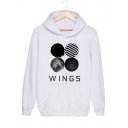 Hot Stylish Letter WINGS Print Regular Fitted Pullover Graphic Hoodie