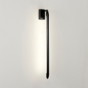 Thin LED Tube Wall Light Minimalist Aluminum Wall Lamp in Black for Living Room