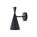 Hourglass Wall Light Designers Style Rotatable Aluminum 1 Bulb Sconce Lighting in Black