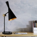 Adjustable 1 Head Hourglass Desk Lamp Designers Style Simple Metal Table Light in Black