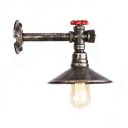 Antique Bronze Flared Sconce Light Vintage Metal 1 Head Decoration Wall Light for Coffee Shop