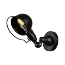 Rotatable Single Light Wall Sconce in Dome Shade Industrial Black Metal Wall Lamp