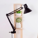 Cone Reading Lamp Contemporary Adjustable Metallic 1 Bulb Desk Lighting in Black for Bedroom