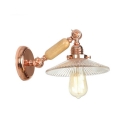 Single Light Scalloped Wall Sconce Modern Wall Mount Fixture in Rose Gold with Clear Glass Shade