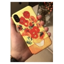 Oil Painting Sunflower Print Polish Hard Mobile Phone Case in Yellow