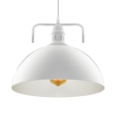 White Finished 7'' Wide Metal Dome Shade Barn LED Mini Pendant Lamp