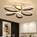 Black Twist LED Ceiling Fixture Contemporary Simple Acrylic Semi Flush Mount in Warm/White