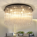 Modern Luxury Stream Ceiling Fixture with Crystal Bead Decorative LED Flush Light in Warm/White